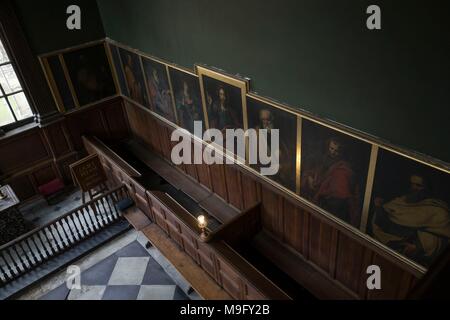 The chapel inside Wentworth Woodhouse in Rotherham, South Yorkshire, as the Wentworth Woodhouse Preservation Trust embark on a major project to restore the stately home and open it to the public. Stock Photo