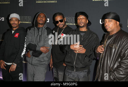 Premiere Of USA Network's 'Unsolved: The Murders Of Tupac And The Notorious B.I.G.'  Featuring: Bone Thugs-N-Harmony Where: Hollywood, California, United States When: 22 Feb 2018 Credit: FayesVision/WENN.com Stock Photo