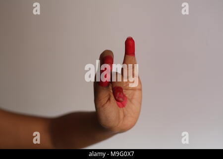 mudra or hand gesture used in indian classical dance Stock Photo