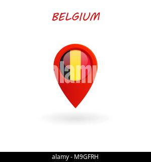 Location Icon for Belgium Flag, Vector, Illustration, Eps File Stock Vector