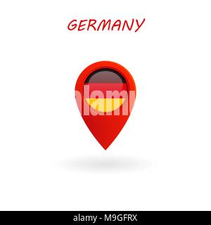 Location Icon for Germany Flag, Vector, Illustration, Eps File Stock Vector