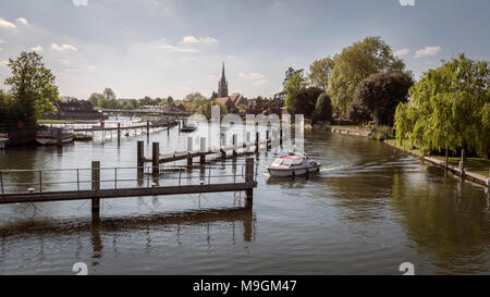 Lock Approach on River Thames, Marlow, UK Stock Photo