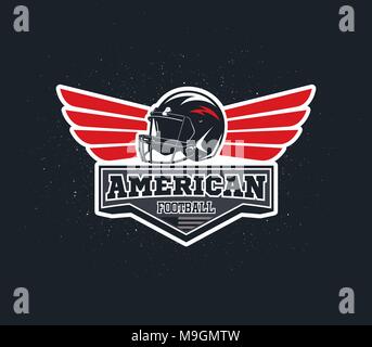 American football emblem with grunge background. Stock Vector