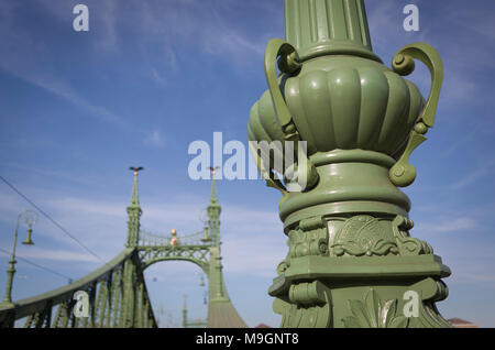 Cast iron Liberty bridge in Budapest, Hungary Stock Photo