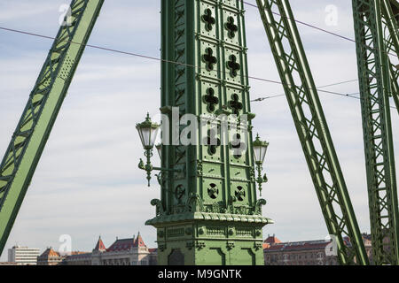 Iron cast liberty bridge in Budapest, Hungary Stock Photo