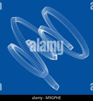 Torus outline. Vector rendering of 3d Stock Vector
