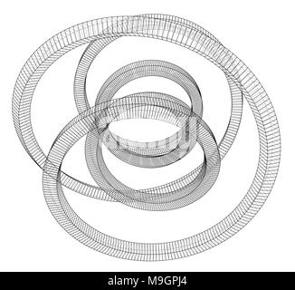 Torus outline. Vector rendering of 3d Stock Vector
