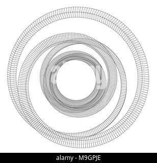 Torus outline. Vector rendering of 3d Stock Vector