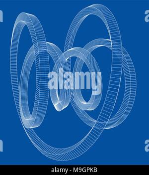 Torus outline. Vector rendering of 3d Stock Vector