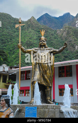 Aguas Calientes City, Machu Picchu Peru Stock Photo