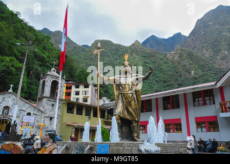 Aguas Calientes City, Machu Picchu Peru Stock Photo