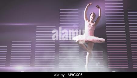 Ballet dancer with bar charts Stock Photo