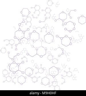 molecule hexagon line art medical science Stock Vector