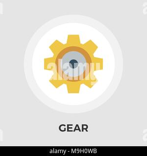 Gear Icon Vector. Flat icon isolated on the white background. Editable EPS file. Vector illustration. Stock Vector