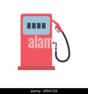 Gas Station Pump Icon. Isolated on Green Background. Trendy Flat Style. Stock Vector