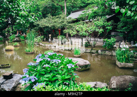 Sumiyoshi shrine and nature view in Fukuoka, Japan Stock Photo