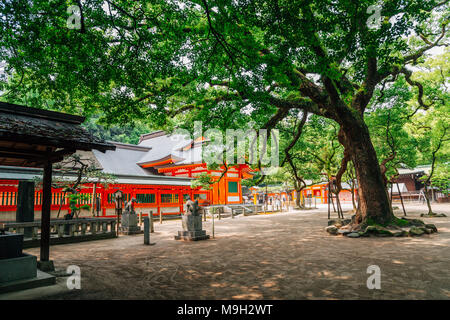 Sumiyoshi shrine and nature view in Fukuoka, Japan Stock Photo