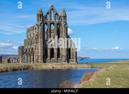 Whitby Abbey, Ancient Monastery in Whitby, England Stock Photo