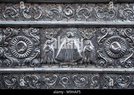 Detail, Silver Float, Corpus Christi Celebration, Cusco, Peru Stock Photo