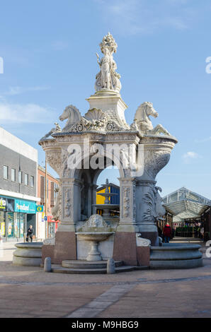 The Dudley Fountain monument in Market Place, Dudley, West Midlands Stock Photo