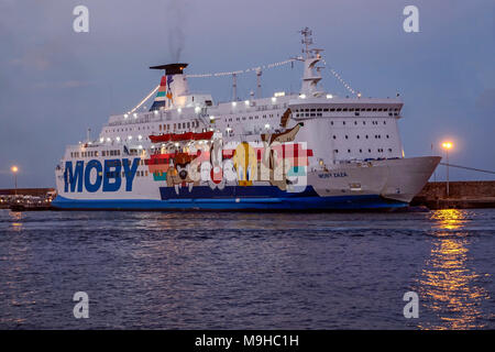 MOBY Ferries MOBY Zaza berthed in port of Bastia Corsica France Europe Stock Photo