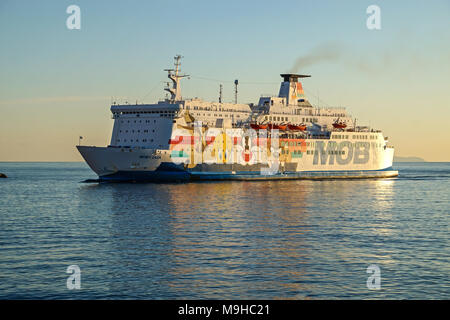 MOBY Ferries MOBY Zaza arriving at port of Bastia Corsica France Europe Stock Photo