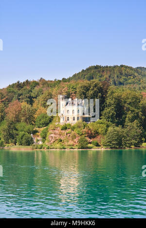 Reifnitz Castle on Lake Worth in Carinthia, Austria Stock Photo