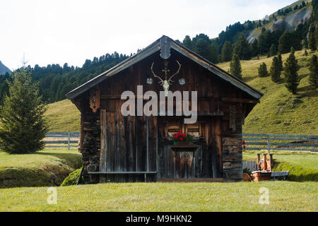 Dolomites, Trentino Alto Adige,Italy: Mountain cabin, 'Baita', Dolomites,Trentino Alto Adige, Italy Stock Photo