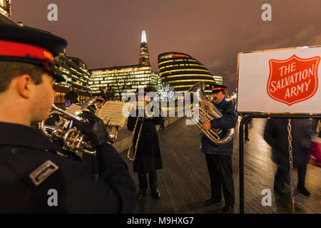 England, London, Southwark, London Bridge City, Salvation Army Band Stock Photo