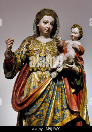Our Lady of the Rosary 18th Century Portugal Portuguese Coimbra ( Convento de Santa Teresa - Convent of Santa Teresa ) Stock Photo