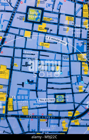 A map of Soho, London Stock Photo - Alamy