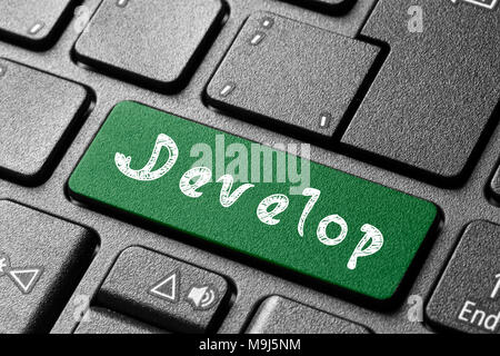 Hand Pushing Webinar Button on Keyboard Stock Photo