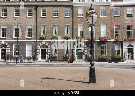 Bedford Square London, a row of Georgian terraced houses in Bedford Square in the Bloomsbury area of London, UK. Stock Photo