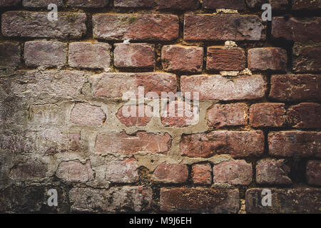 old brick wall for texture or background, brown and red color Stock Photo