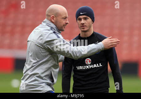 Interim Reviews Example England manager Lee Carsley during a training session at Mottram Hall ...