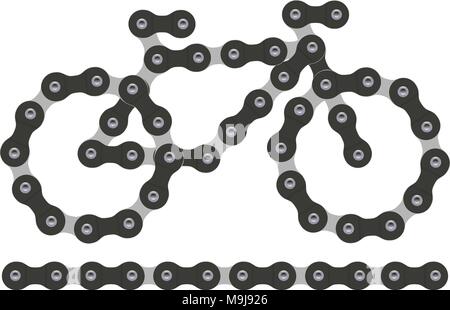 Bike or Bicycle Icon Made of Bike or Bicycle Chain Isolated on White ...