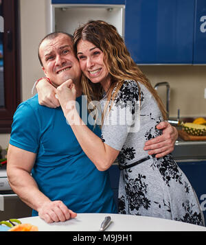 Couple fooling around, pretending they're in a fight Stock Photo