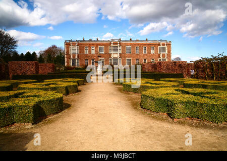 Leeds, UK. 26th March, 2018. 26 March 2018 Sunny spring day at Temple Newsam near Leeds with the sun highlighting the splendor of the 18th century Tudor - Jacobean house. The gardens were landscaped by Capability Brown. Credit: Andrew Gardner/Alamy Live News Stock Photo