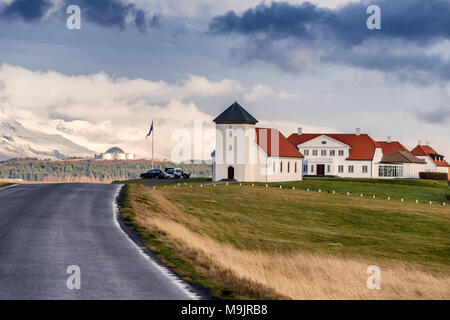 Bessastadir, official residence of the President of Iceland  Alftanes, Iceland. Stock Photo