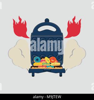 Electric oven for donuts Stock Vector