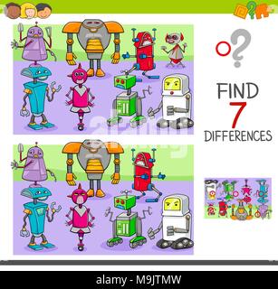 differences educational game with robots fantasy characters Stock ...