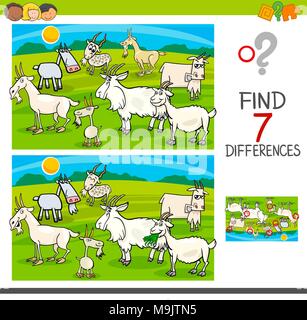 differences game with cartoon farm animals Stock Vector Image & Art - Alamy