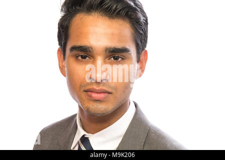 young businesman in suit in white background Stock Photo