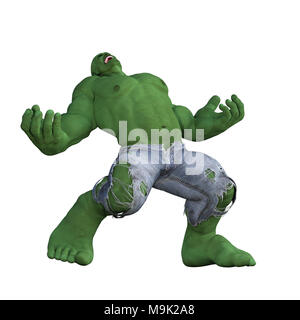 Angry Giant isolated on white, 3d render Stock Photo