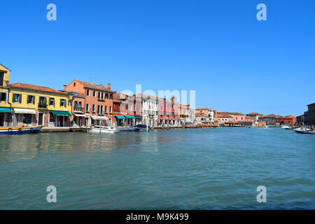 Scenes in and around the Venetian Lagoon Island of Murano, Historic centre of glass making in Venice, Italy Stock Photo