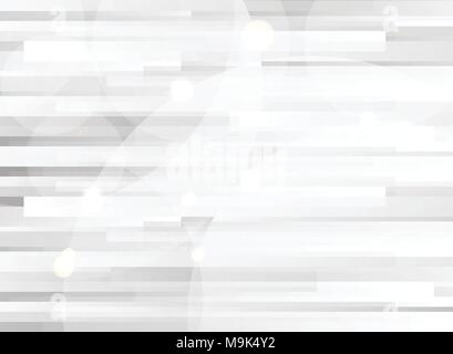 Abstract horizontal pattern black and gray geometric overlap with circles on white background. Vector illustration Stock Vector