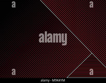 Abstract striped red lines pattern overlay on black background and texture. Geometric creative and Inspiration design. Vector illustration Stock Vector