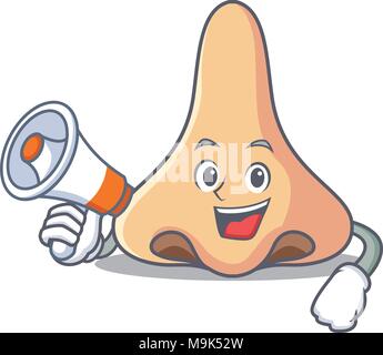 With megaphone nose character cartoon style Stock Vector