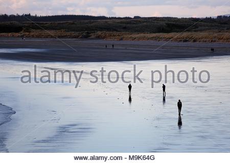 A beautiful scene as the day draws to a close on the seashore near the coastal village of Rosses Point on the West Coast of Ireland. Stock Photo