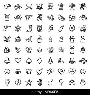 A vector set of hand drawings, Easter eggs Collection. Isolated on ...